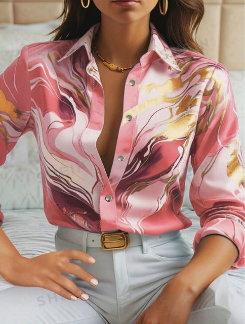 MARILOU - BLUSA CHIC CON TOQUE DE MÁRMOL