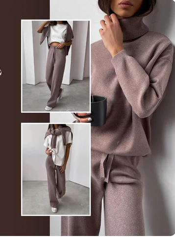 ABRIL - CONJUNTO DE LOUNGE DE CUELLO ALTO AJUSTADO
