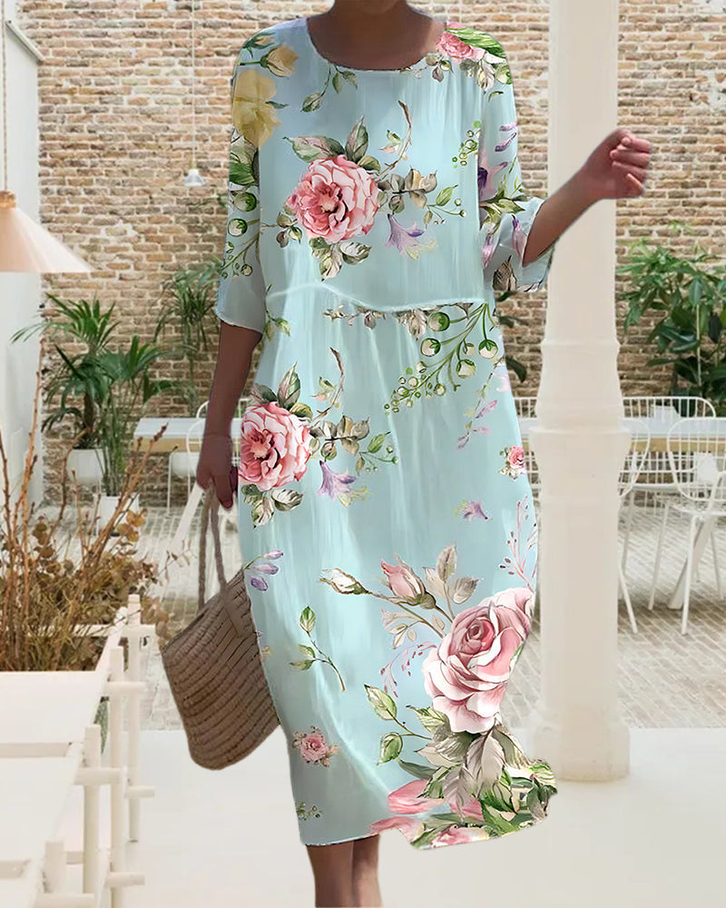 MARISOL - VESTIDO MODERNO ELEGANTE CON FLORES