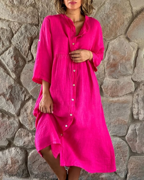 MIRANDA - VESTIDO OVERSIZED DE ALGODÓN Y LINO
