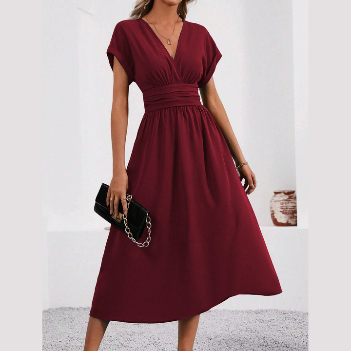 SHAYLA - VESTIDO ENTALLADO CON ESCOTE EN V PROFUNDO