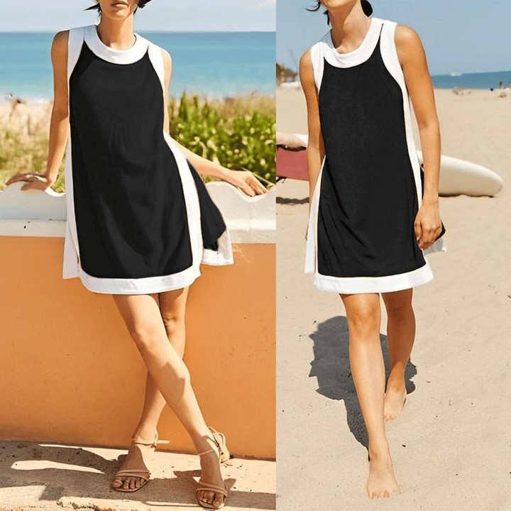 MALASIA - CONJUNTO DE SHORTS SIN MANGAS CON BLOQUES DE COLOR Y BOLSILLOS