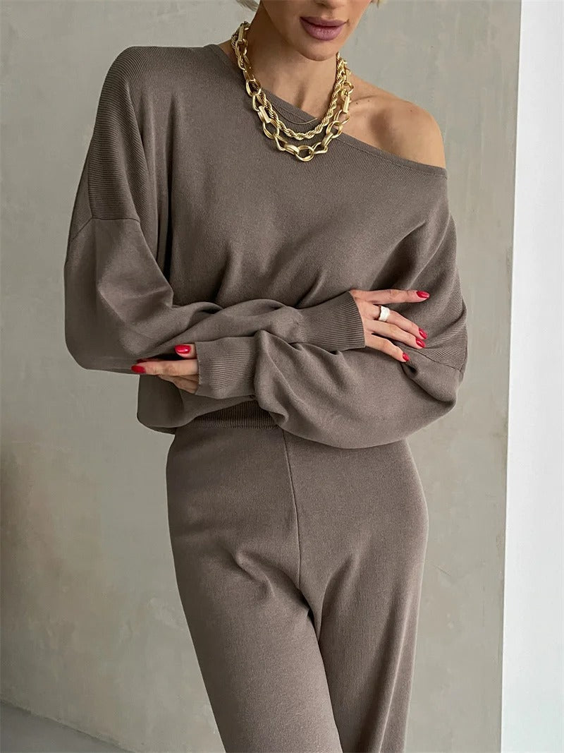 Ellie™ - Conjunto Monocromático Elegante de Punto para Invierno