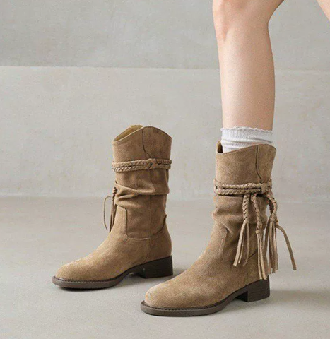 Aurora® | Botines de Gamuza con Flecos