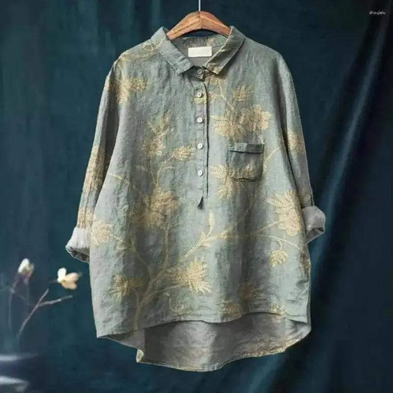 Kasey | Camisa con Estampado Floral Retro Vintage