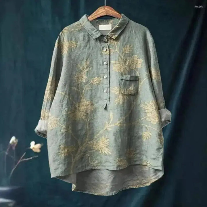 Kasey | Camisa con Estampado Floral Retro Vintage