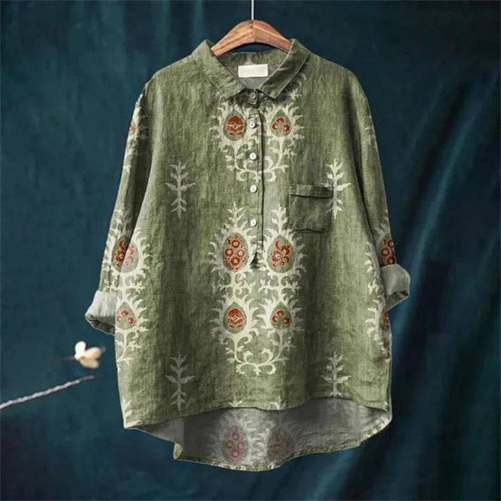 Kasey | Camisa con Estampado Floral Retro Vintage