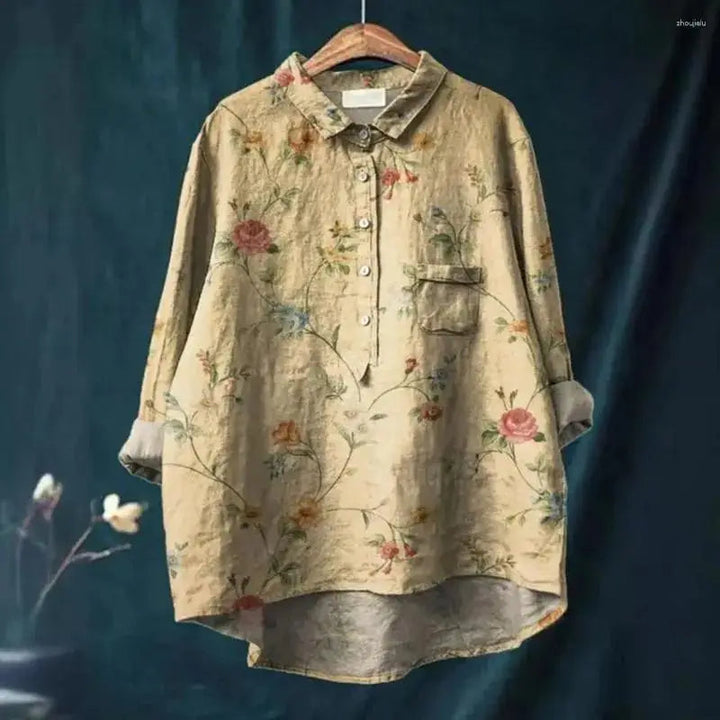 Kasey | Camisa con Estampado Floral Retro Vintage