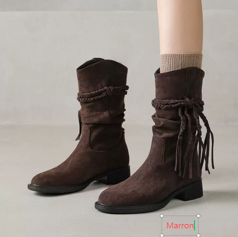 Aurora® | Botines de Gamuza con Flecos