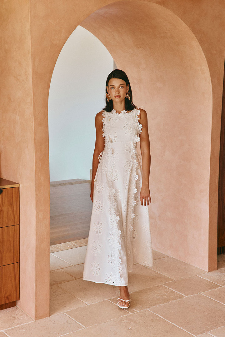 FIORELLA - VESTIDO MAXI LIANA CON BORDADO ELEGANTE