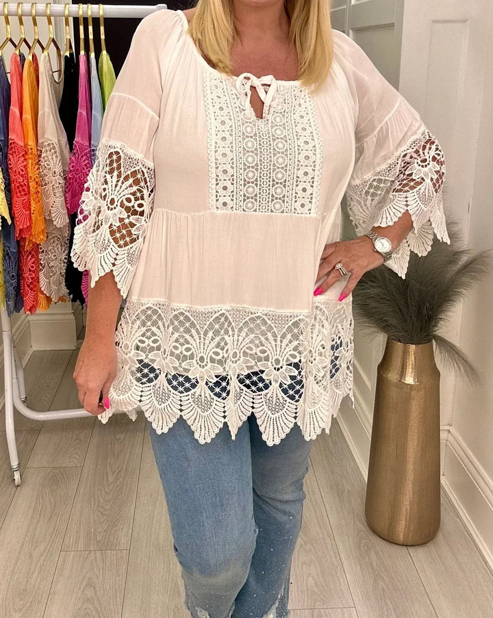 LINA - BLUSA MINIMALISTA DE CUELLO REDONDO