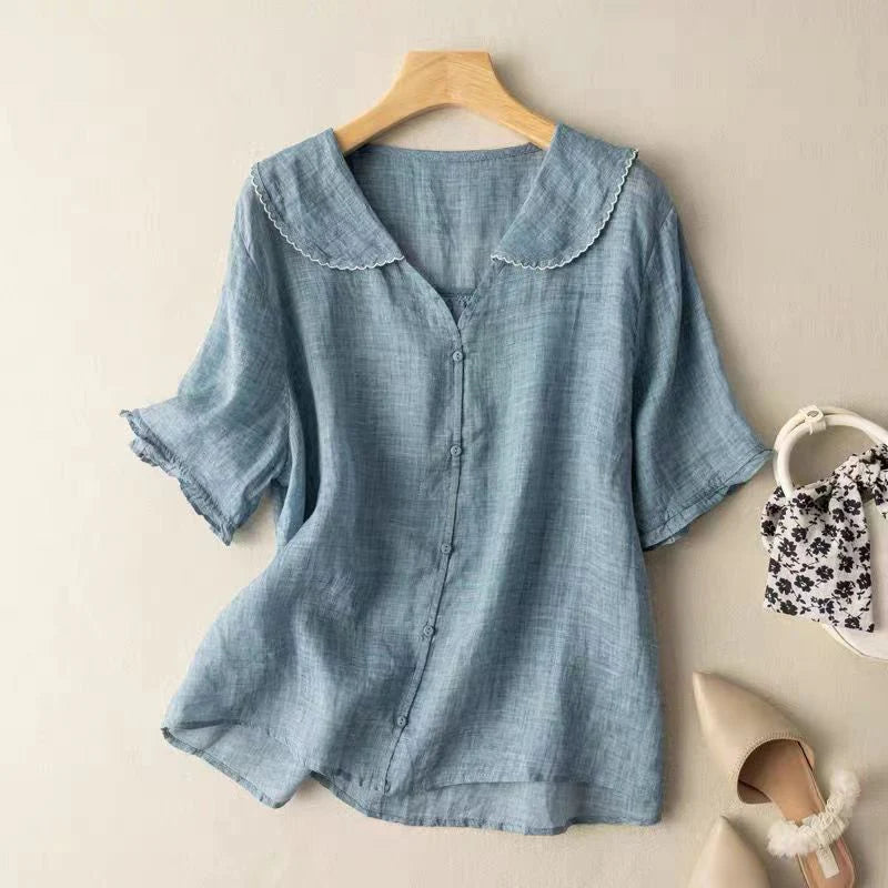 CHEENA - BLUSA CLÁSICA DE LINO