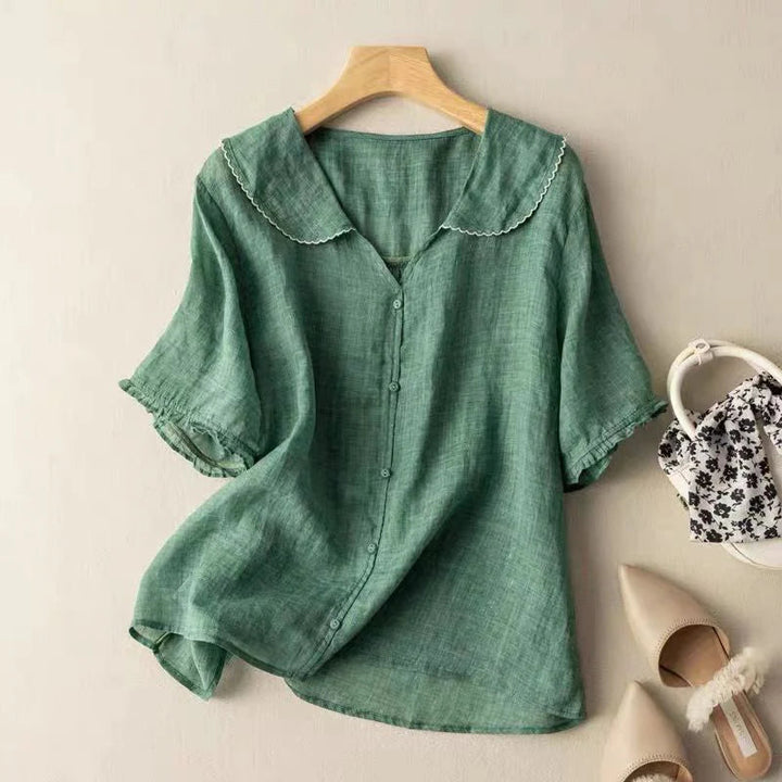 CHEENA - BLUSA CLÁSICA DE LINO