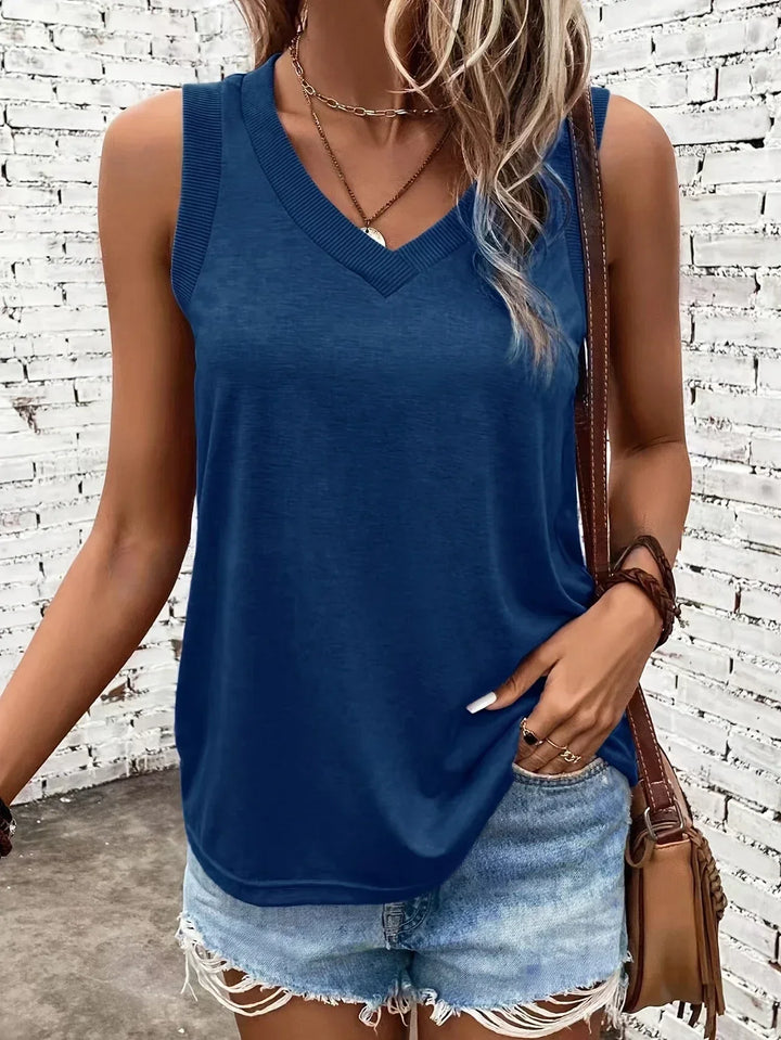 ARCADIA - BLUSA SIN MANGAS CON ESCOTE EN V AIREADA