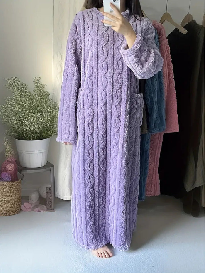 Abigail™ - Vestido de Invierno Jacquard de Forro Polar Suave