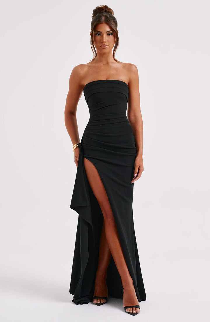 AELRED - VESTIDO MAXI SIN TIRANTES CON ABERTURA