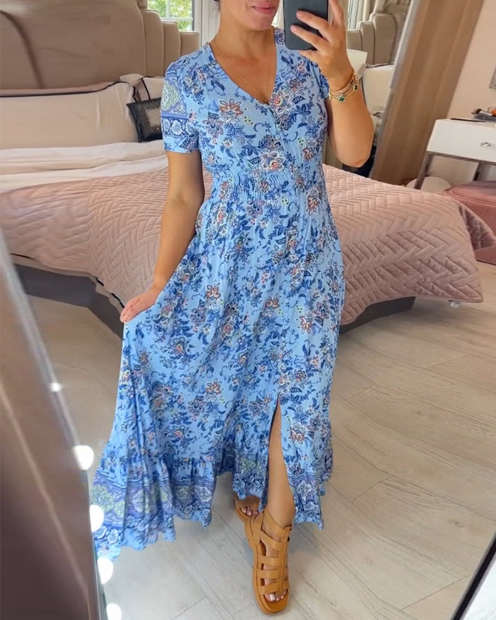 BRIAR - VESTIDO BOTÁNICO CON ESCOTE EN V