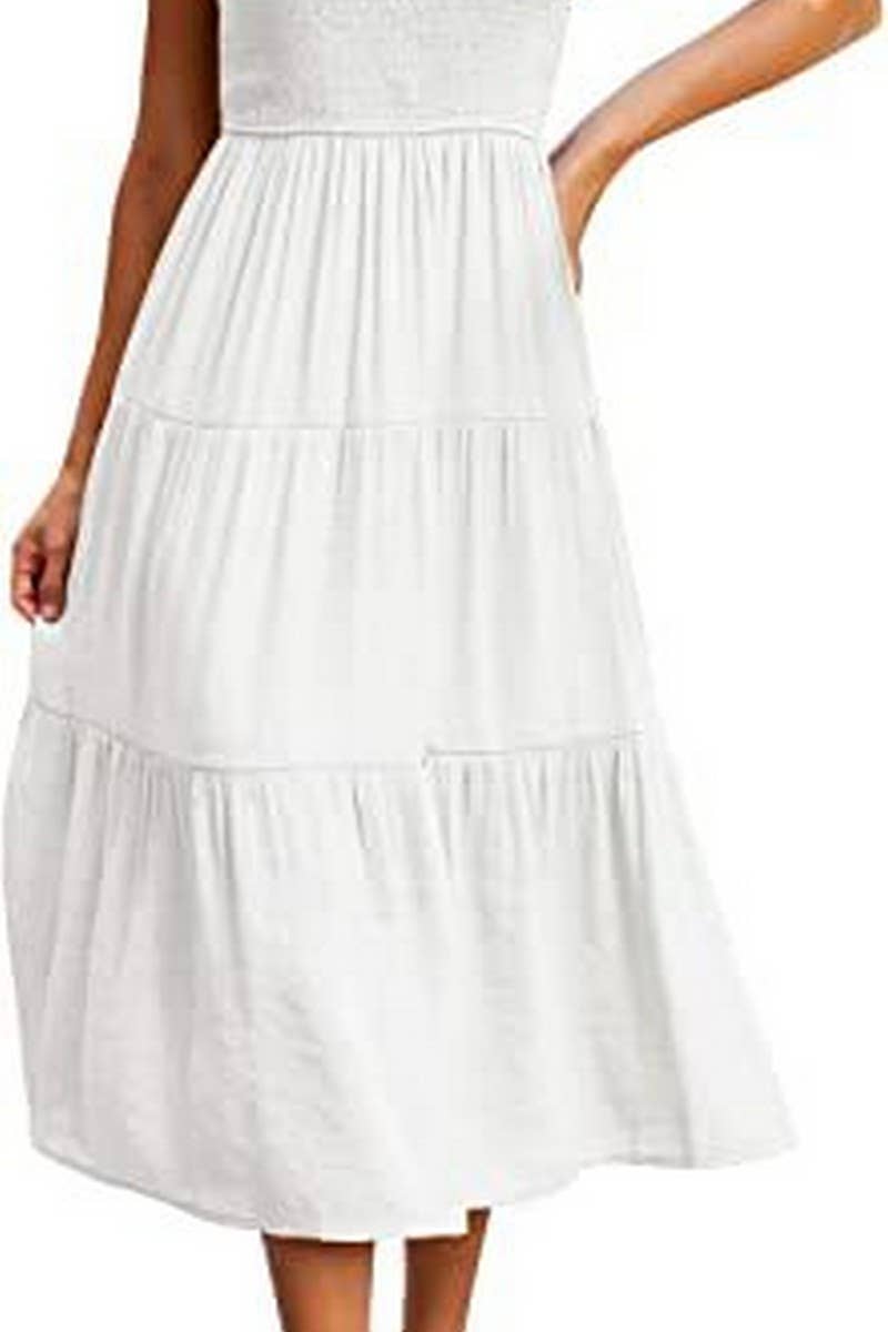 MARINEL - VESTIDO MIDI ELEGANTE FRUNCIDO