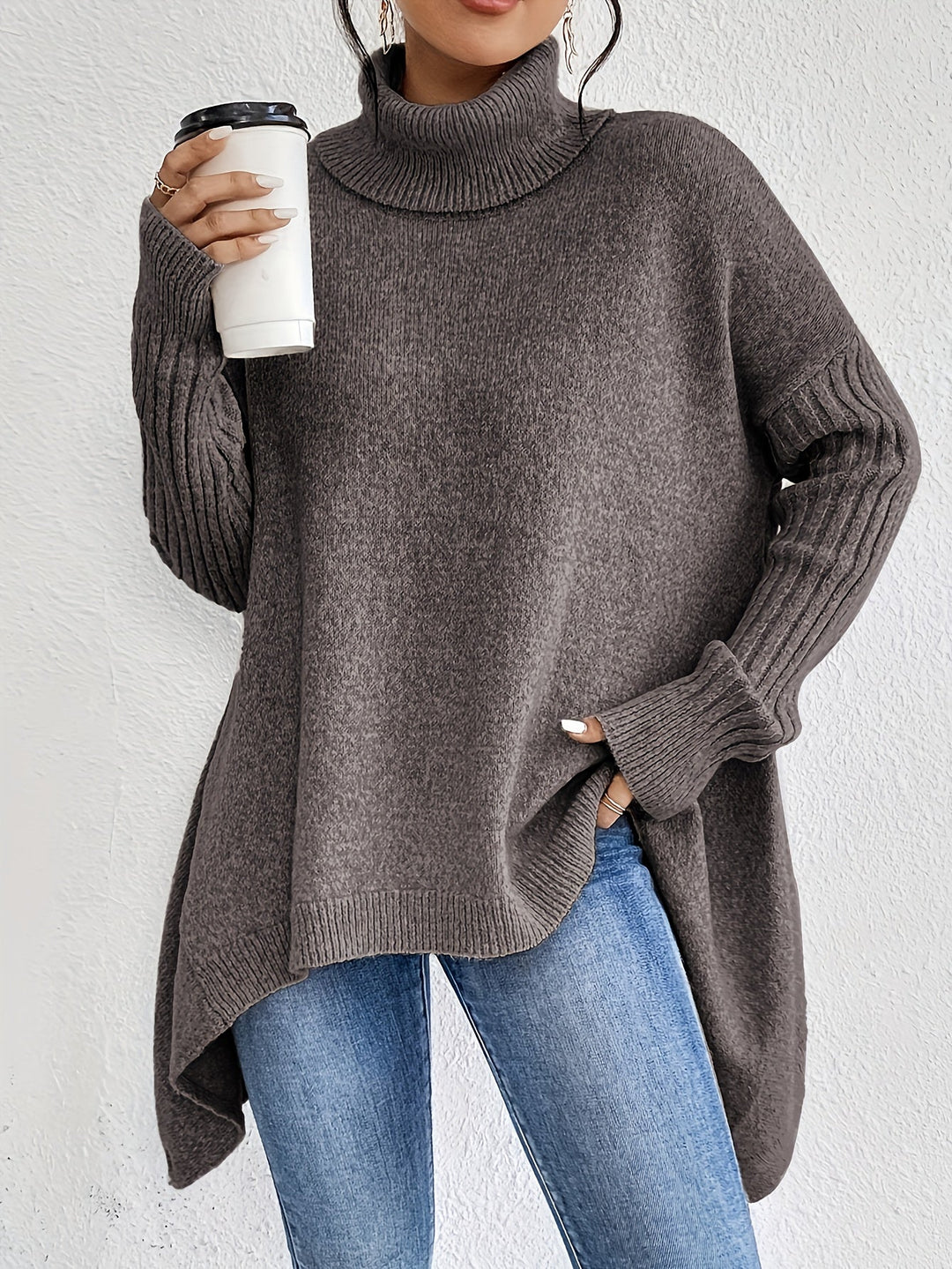 Isla | Suéter Oversized de Cuello Alto