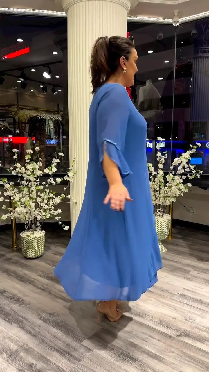 LAFRIZA - VESTIDO DE CHIFÓN FLUIDO BREEZE
