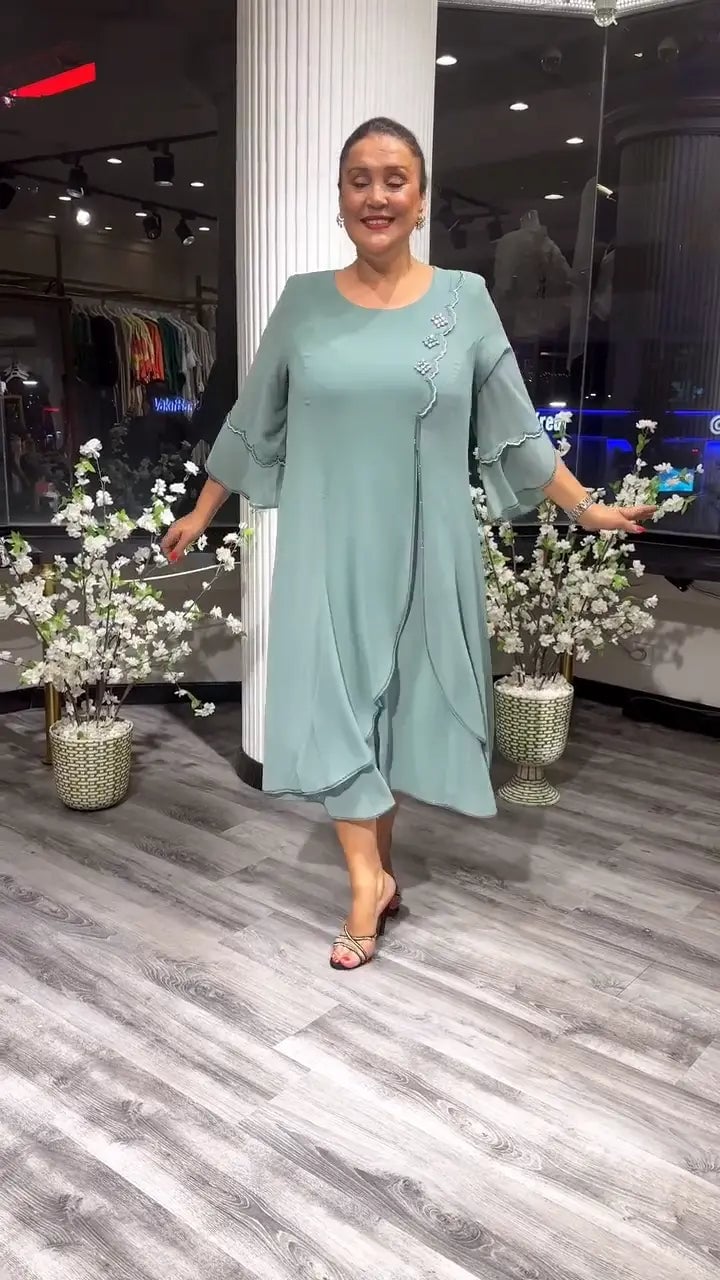 LAFRIZA - VESTIDO DE CHIFÓN FLUIDO BREEZE