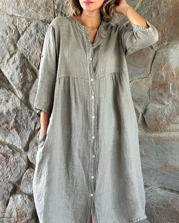 MIRANDA - VESTIDO OVERSIZED DE ALGODÓN Y LINO