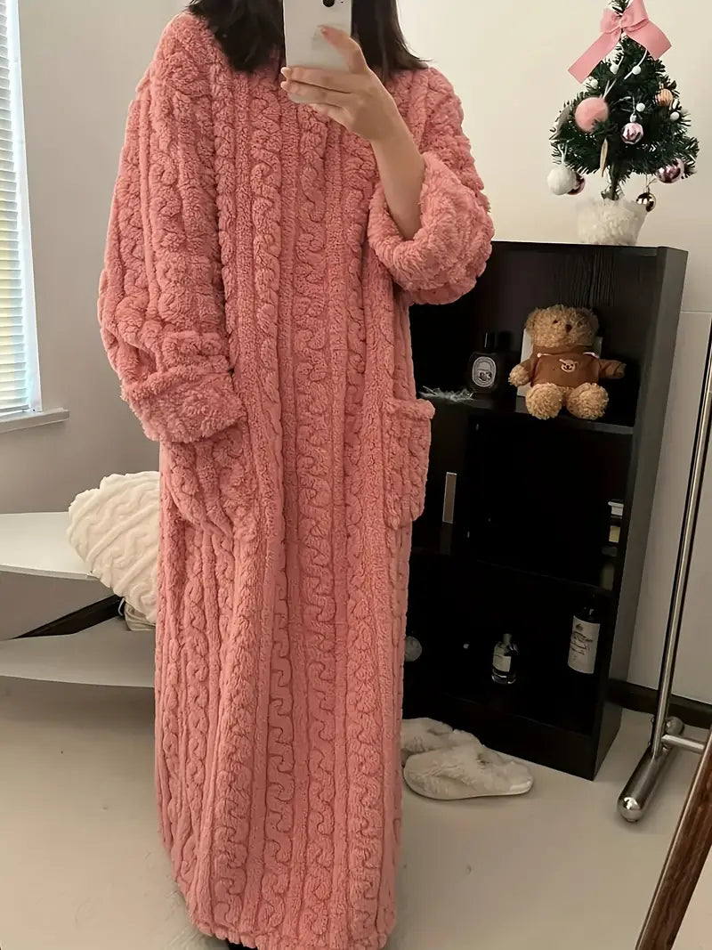 Abigail™ - Vestido de Invierno Jacquard de Forro Polar Suave