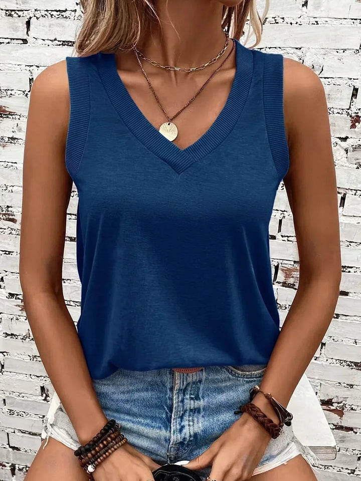 ARCADIA - BLUSA SIN MANGAS CON ESCOTE EN V AIREADA