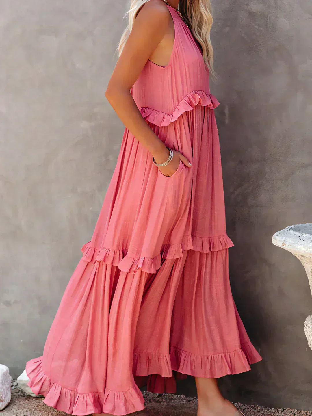 Emilia - Vestido Maxi Halter con Volantes