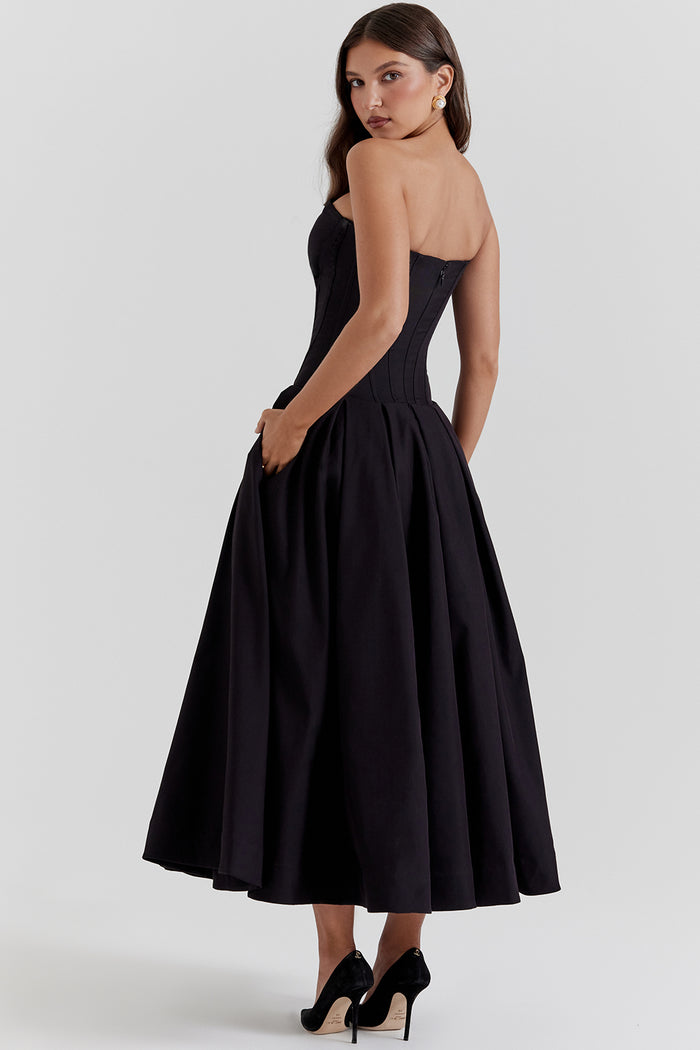 BETHY - VESTIDO DE FIESTA NEGRO CLÁSICO