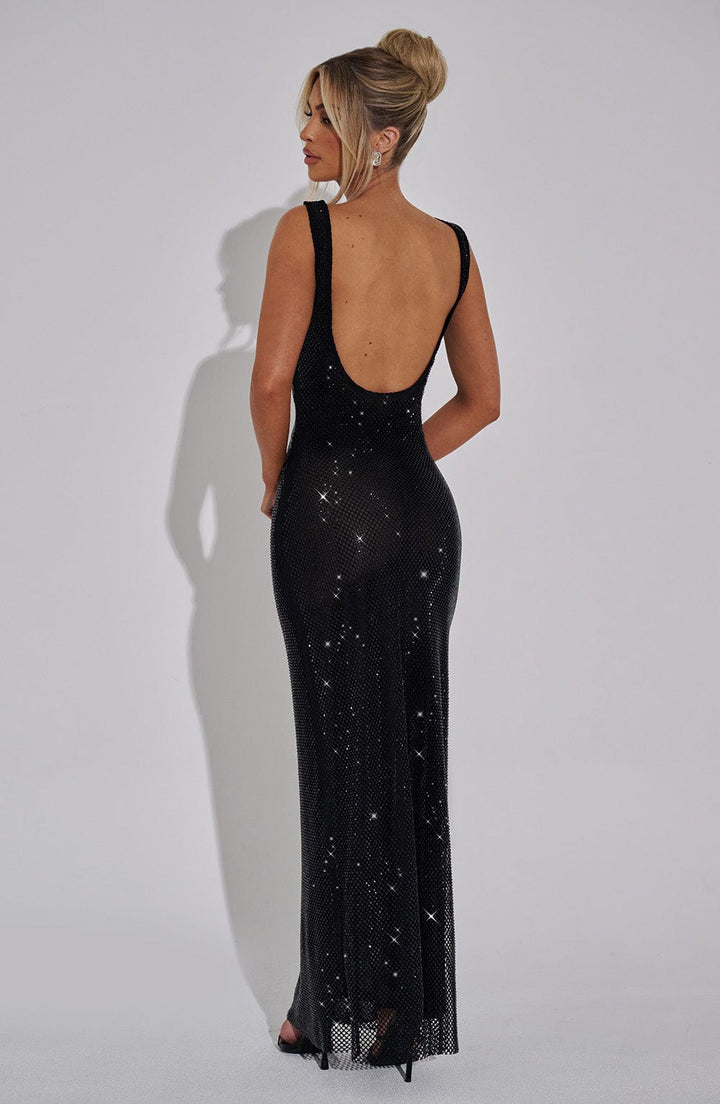 YUKI - VESTIDO MAXI DE RED ELÁSTICA PREMIUM
