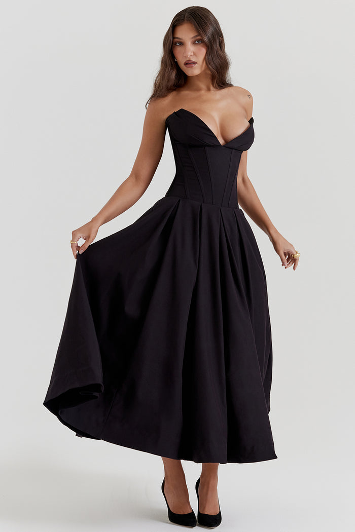 BETHY - VESTIDO DE FIESTA NEGRO CLÁSICO