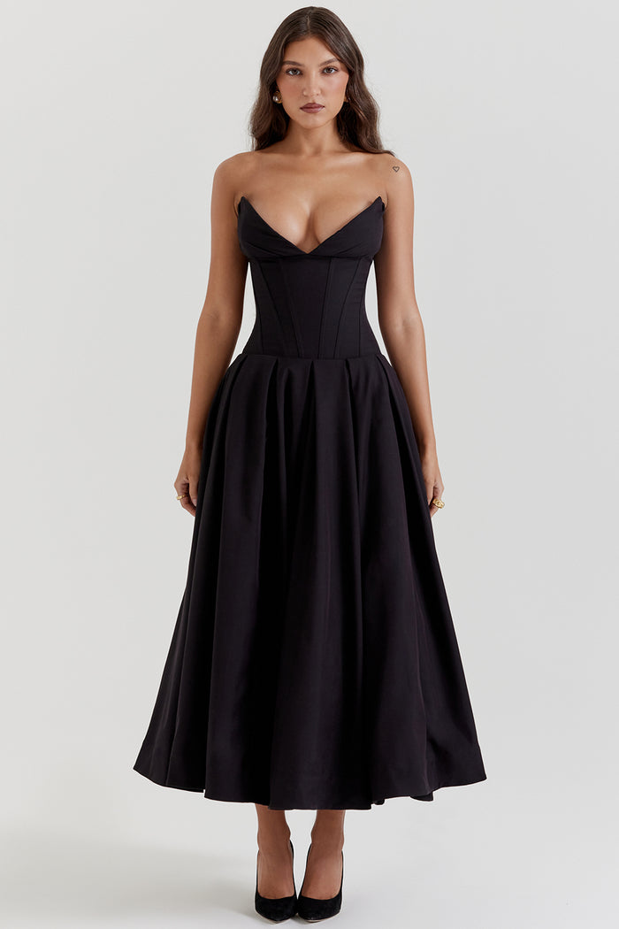 BETHY - VESTIDO DE FIESTA NEGRO CLÁSICO