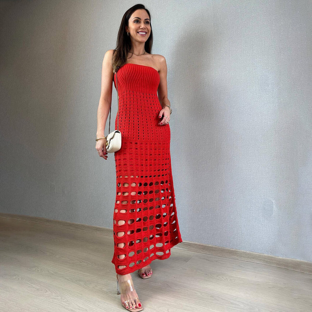 NIKKA - VESTIDO MAXI BOHO DE CROCHET