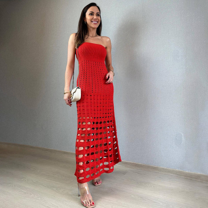 NIKKA - VESTIDO MAXI BOHO DE CROCHET