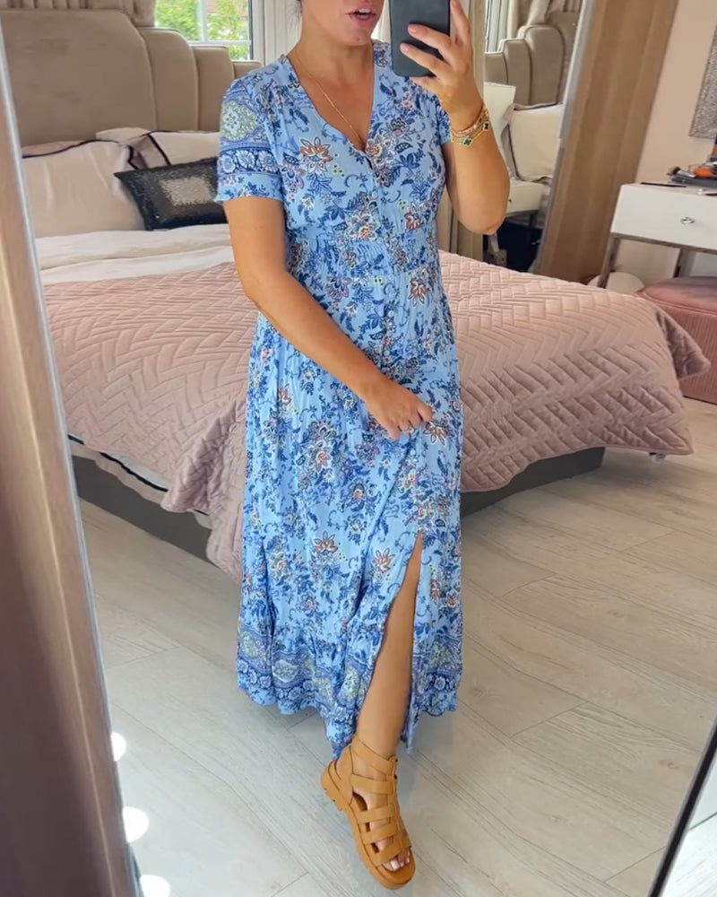BRIAR - VESTIDO BOTÁNICO CON ESCOTE EN V