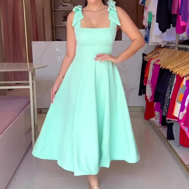 KENDALL - VESTIDO ELEGANTE SIN ESPALDA CON LAZO