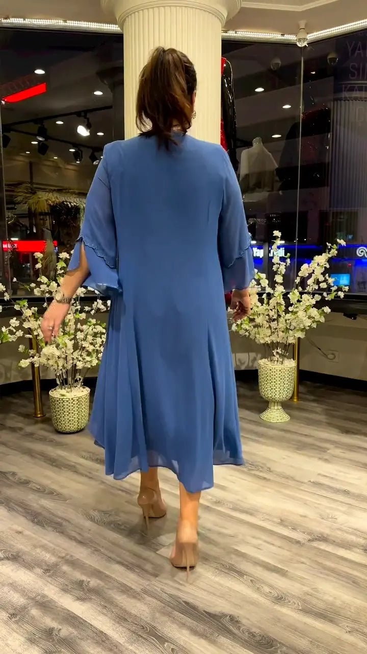 LAFRIZA - VESTIDO DE CHIFÓN FLUIDO BREEZE