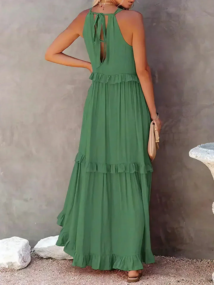Emilia - Vestido Maxi Halter con Volantes