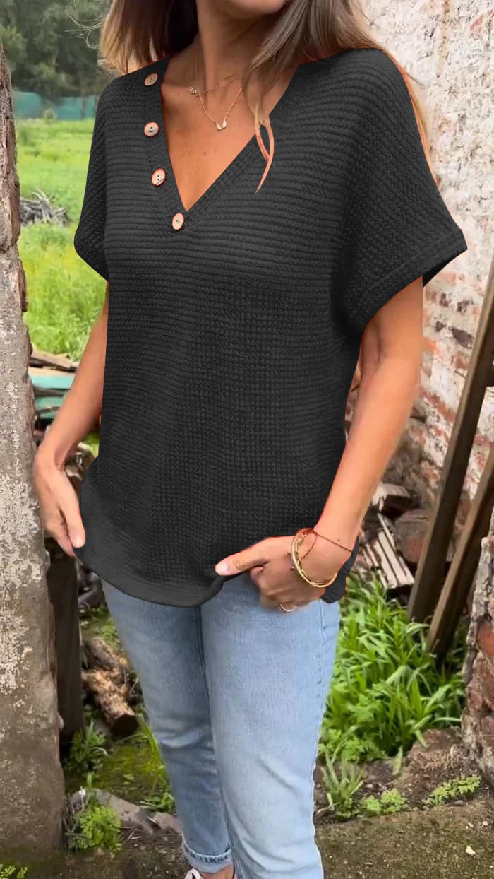MEERAH - CAMISETA DE MANGA CORTA TRANSPIRABLE CON TEXTURA DE WAFFLE