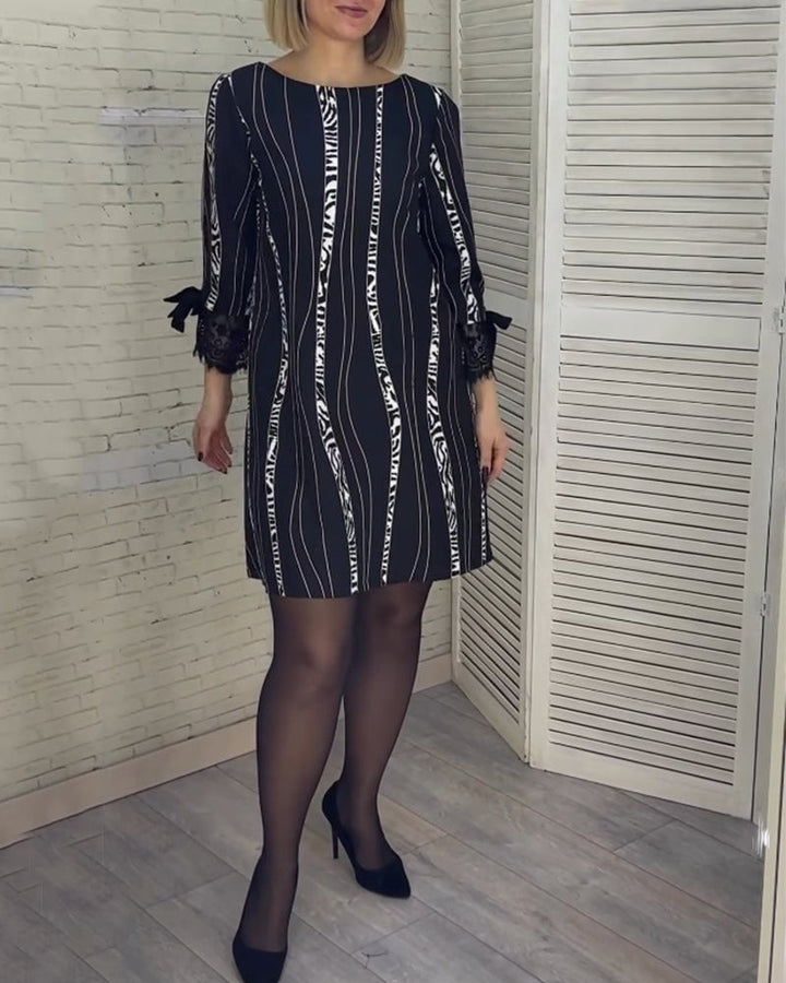 BLAKELY - VESTIDO CASUAL DE VERANO A RAYAS DE LONGITUD MEDIA