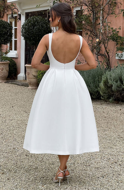 REYNA - VESTIDO DE CREPÉ DE CONTORNO DE LUJO