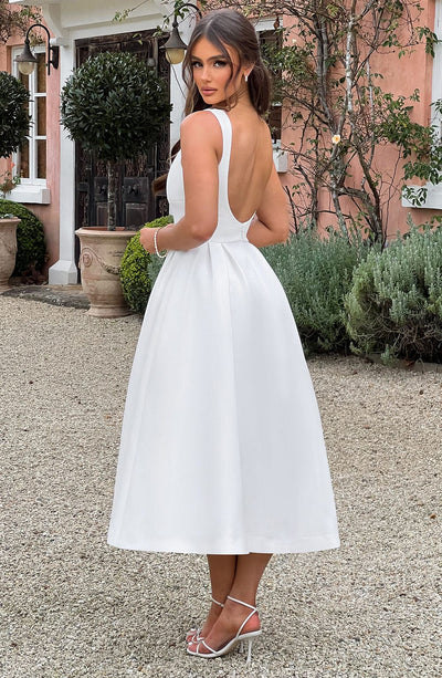 REYNA - VESTIDO DE CREPÉ DE CONTORNO DE LUJO