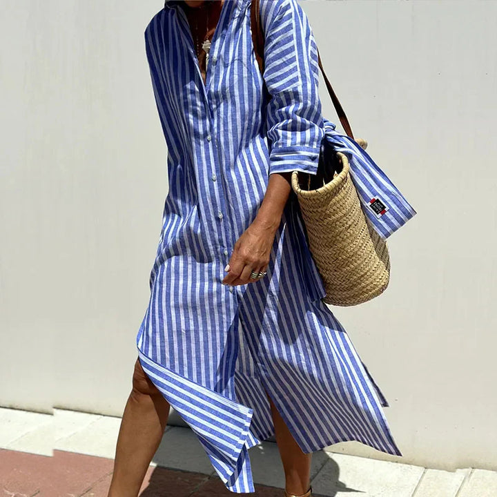 Colen | Vestido Camisero Clásico a Rayas