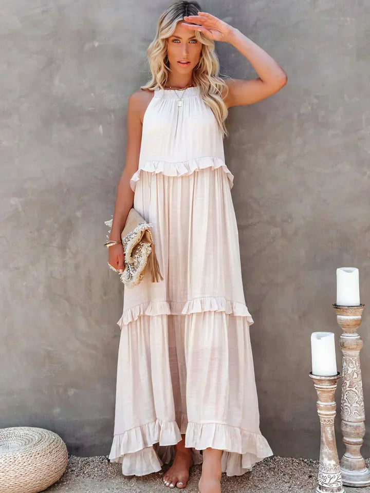Emilia - Vestido Maxi Halter con Volantes
