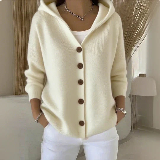 TYRA - CARDIGAN DE PUNTO CON CAPUCHA Y COJÍN