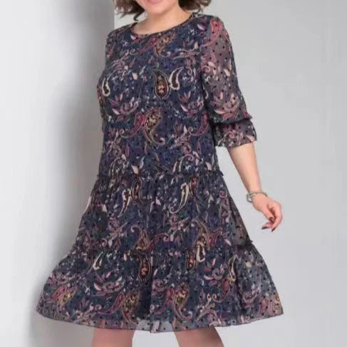 ECAY - VESTIDO CLÁSICO BLOSSOM DE CUELLO REDONDO