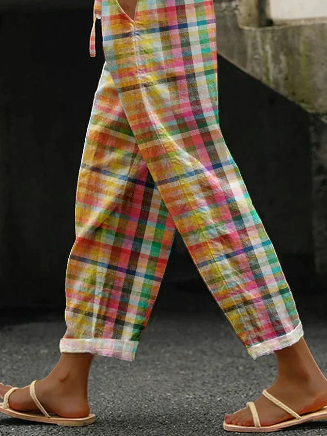 BRIELLE - PANTALONES DE CUADROS A LA MODA