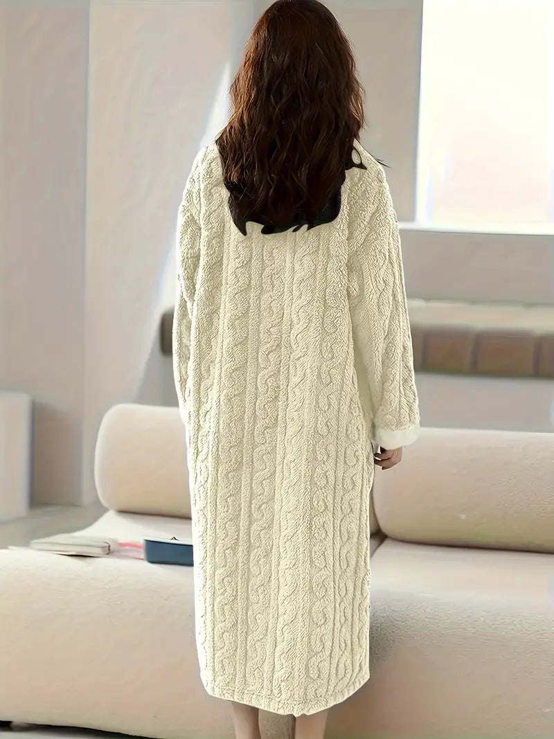 Abigail™ - Vestido de Invierno Jacquard de Forro Polar Suave
