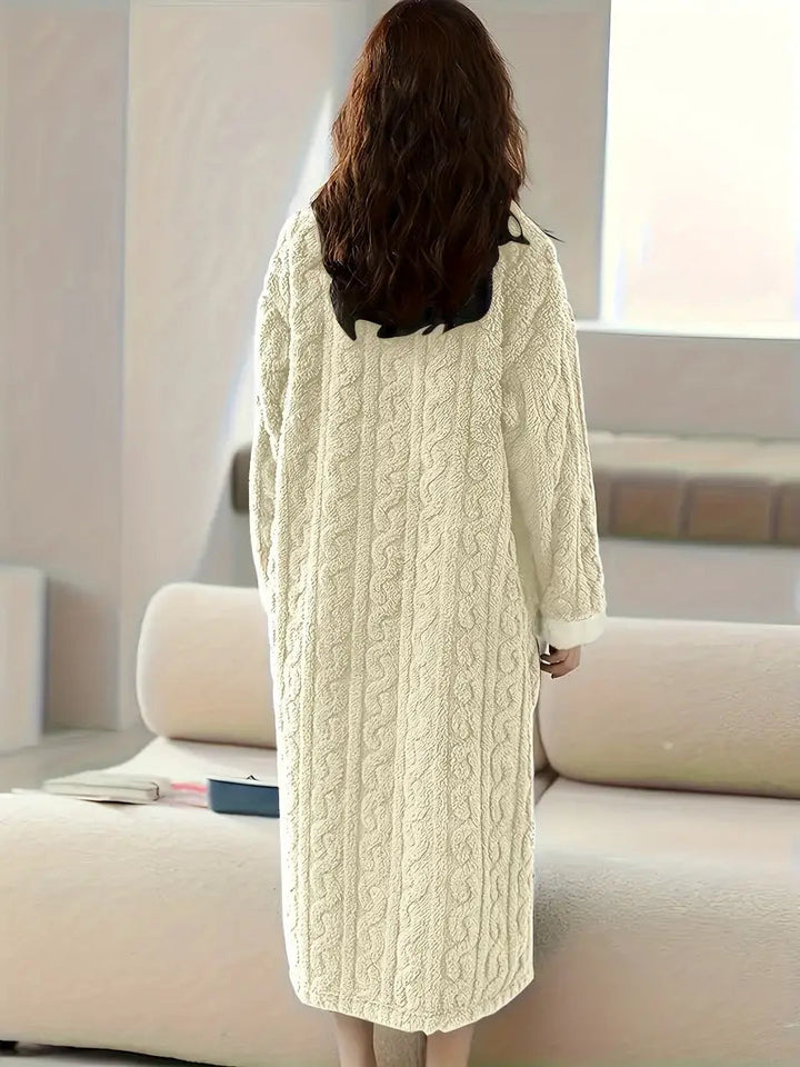 Abigail™ - Vestido de Invierno Jacquard de Forro Polar Suave